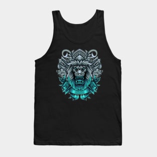 Angry Lion with neon color Tank Top